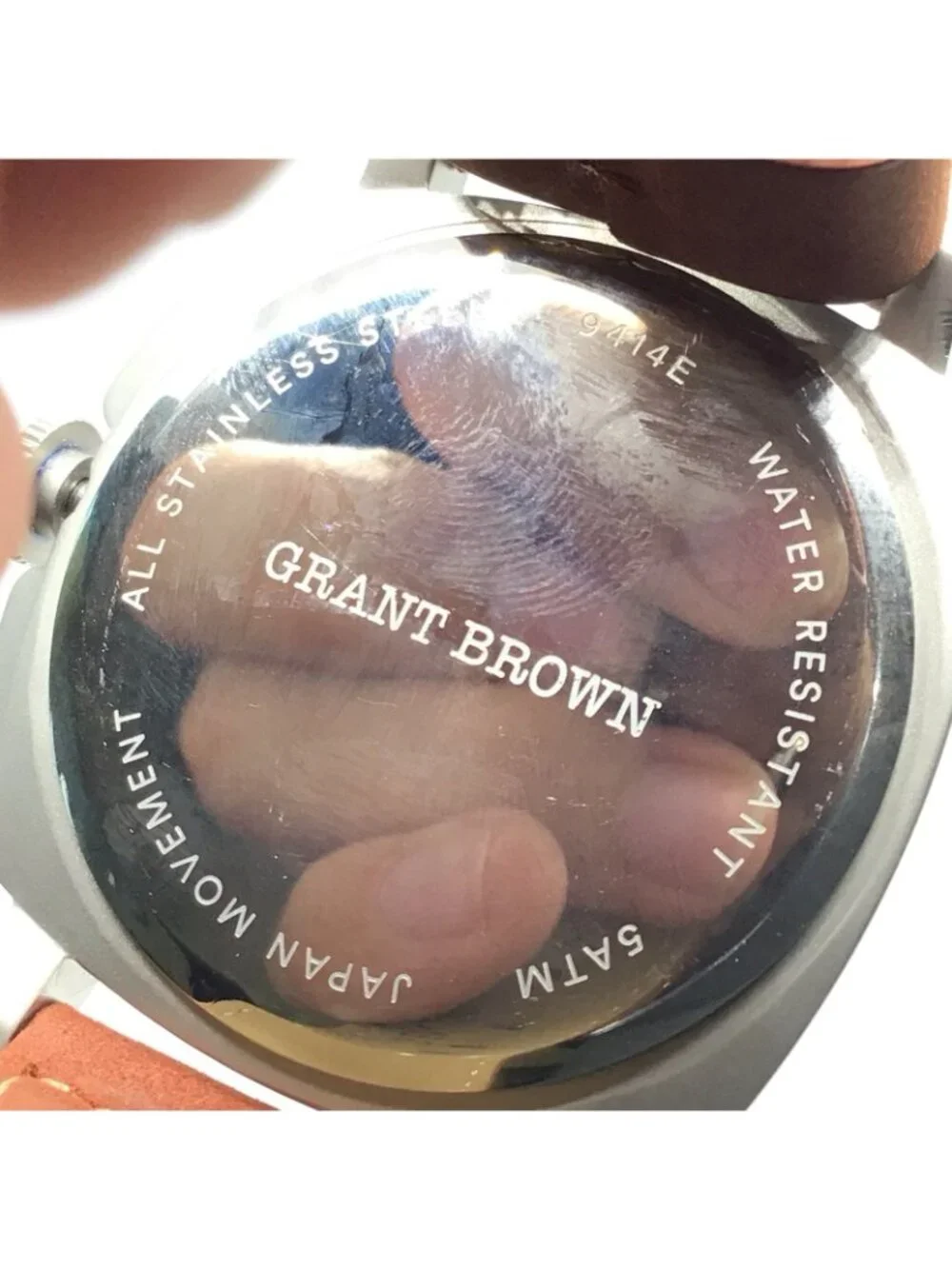 Grant Brown GB9414E Men's 45mm Stainless Steel Date Quartz Watch Clean Design